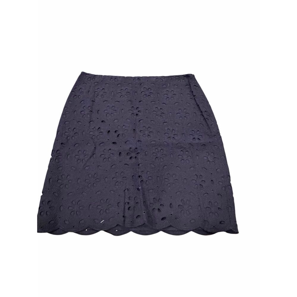 Talbots navy eyelet mini skirt- size 6